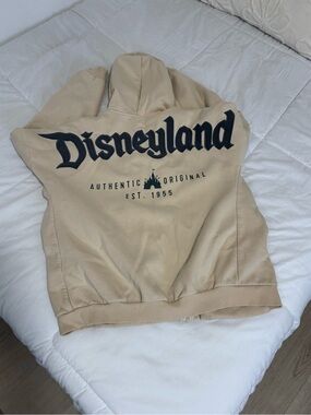 Disneyland Beige Hoodie with Black Logo